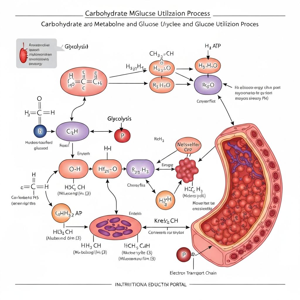 Visual representation of carbohydrate metabolism and glucose utilization